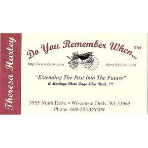Do You Remember When Theresa Harley Wisconsin Dells WI Business Card STK2-BC1-1